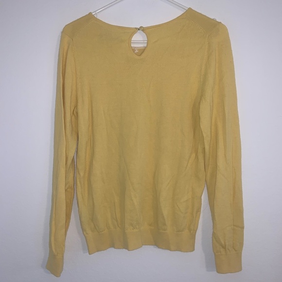 Boden French Knots Embroidered Wool Blend Lightweight Pullover Sweater Yellow - Picture 14 of 15